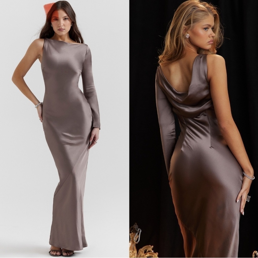 House of CB 'Catiana' Smoke One Sleeve Maxi Dress